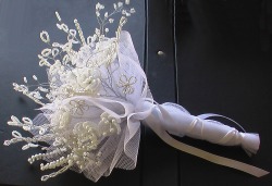 White and Silver Wedding Bouquet